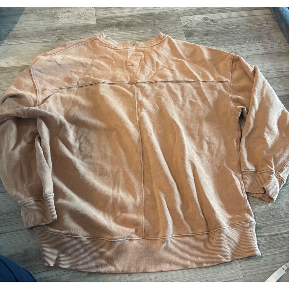 Aerie Sunday Scaries Graphic Sweatshirt Tan Brown Oversized Pullover Small - Picture 4 of 4
